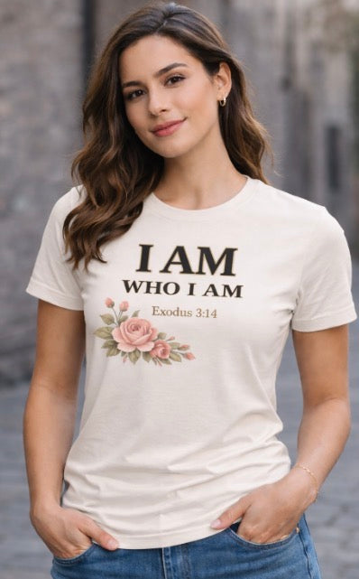 I AM WHO I AM – Exodus 3:14 Floral Tee - The Exodus edition