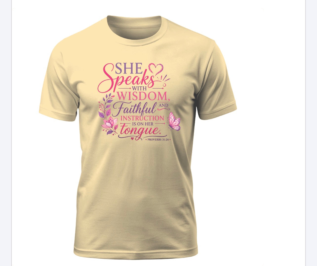 She Speaks with Wisdom Tee – Proverbs 31:26