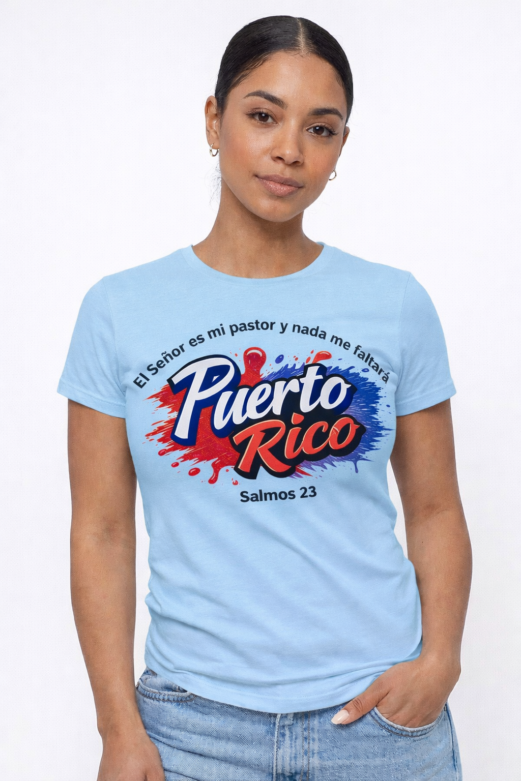 Puerto Rico Faith Tee – Blue Edition (Salmos 23)